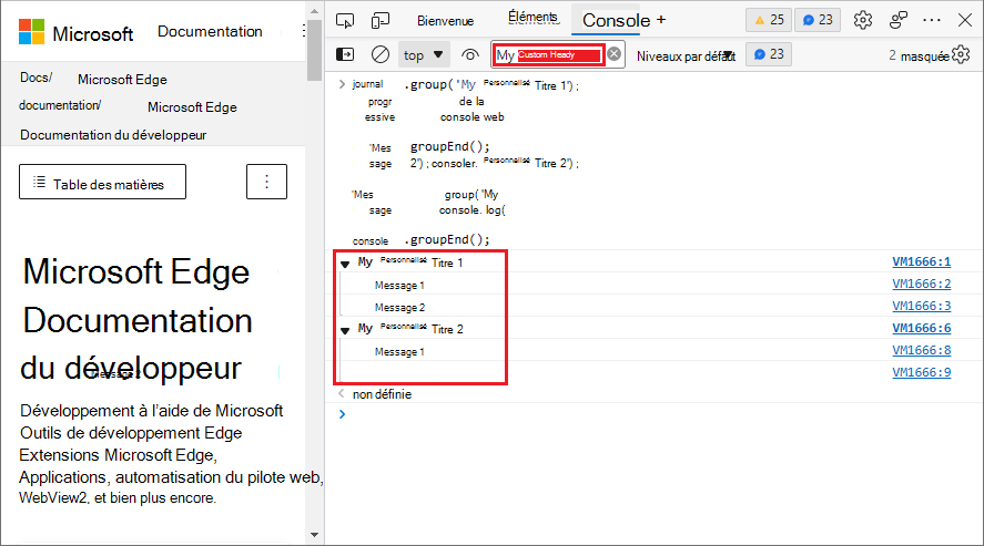 Lorsque la chaîne de filtre correspond à une étiquette de groupe, le groupe et ses membres sont affichés