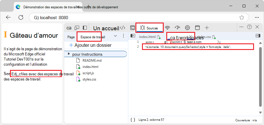 Le lien sur la page est maintenant en italique
