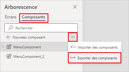 Exporter l’arborescence des composants Exporter l’arborescence des composants.