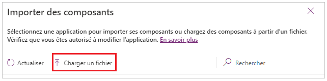 Importer le fichier de composants Importer le fichier de composants.