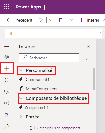 Insérer des composants dans l’application Insérer des composants dans l’application.
