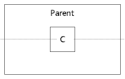 Exemple de C centré verticalement sur le parent.