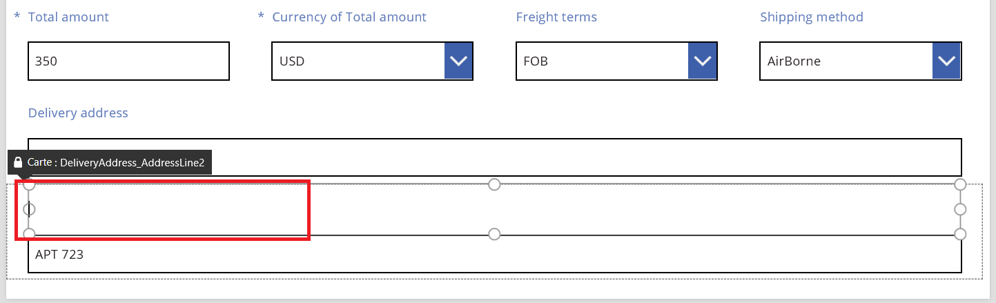 Modification du nom de l’étiquette de la deuxième ligne de l’adresse de livraison de la commande client.