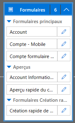 Form tile expanded in app designer.