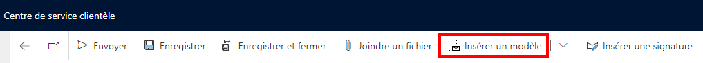 Insérez un modèle de courrier électronique.