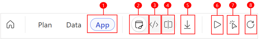 Option de menu dans la zone Application