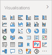 Screenshot that shows the Python option in Visualizations.