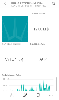 Screenshot of a Power BI report optimized for mobile.