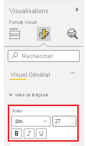 Capture d’écran de l'élément de composite de police avec la famille de polices, la taille de police, les options de gras, d’italique et de soulignement.