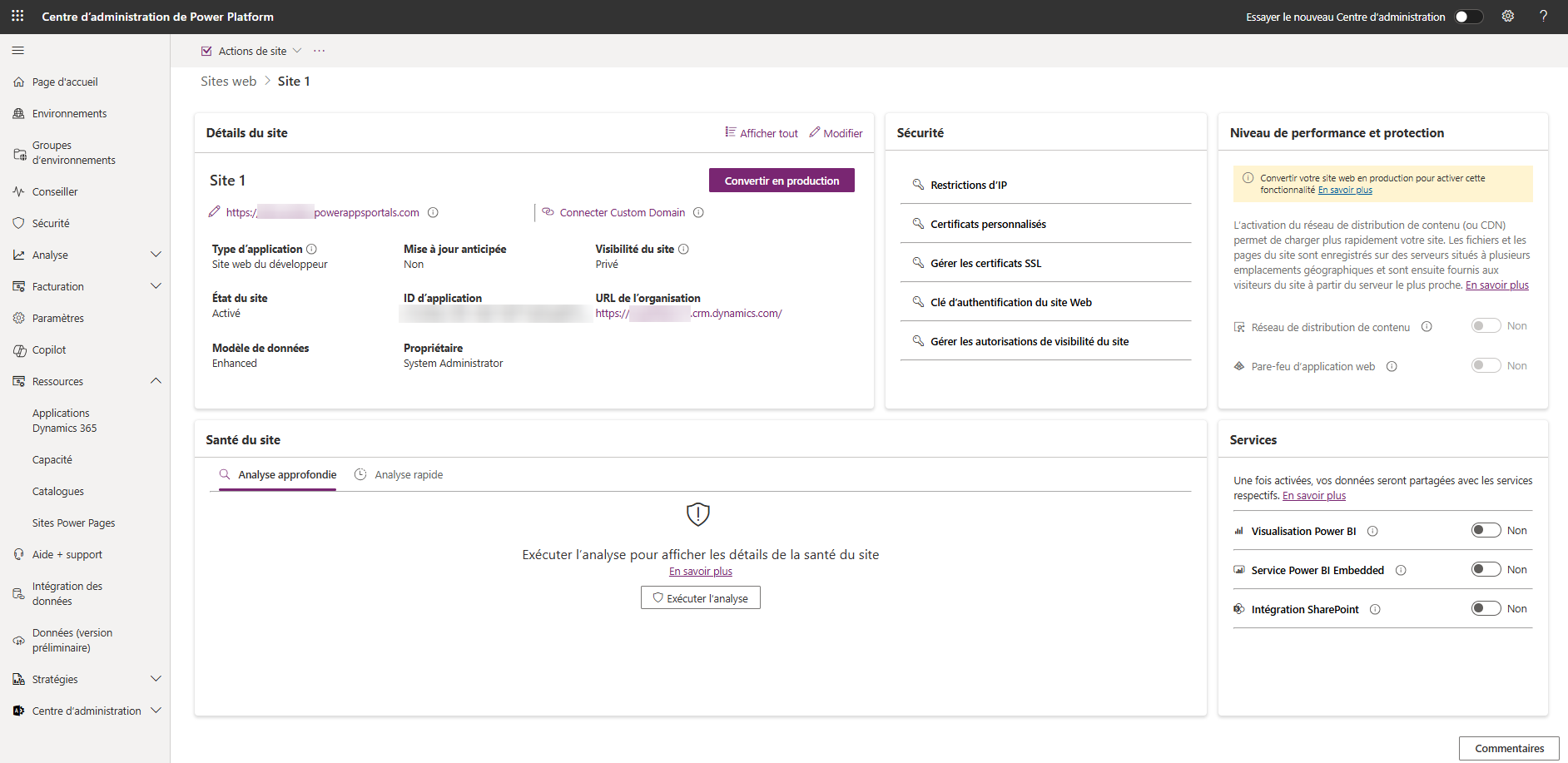 Centre d’administration d’Power Platform.