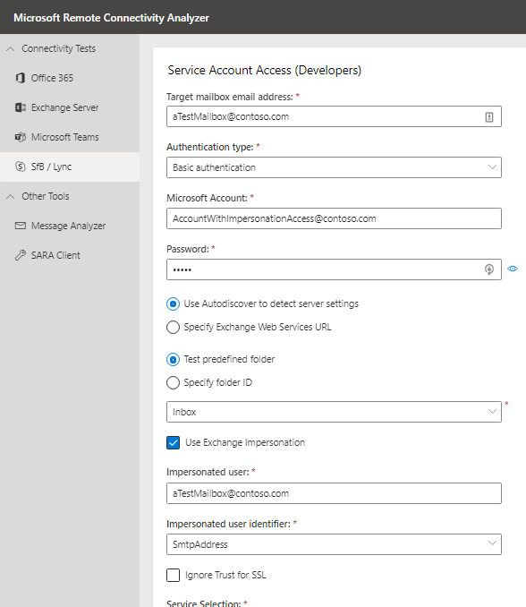 Analyseur de connectivité à distance Microsoft.