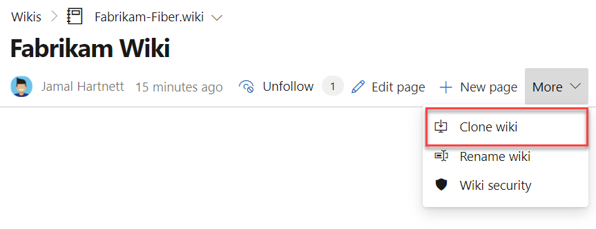 Screenshot of Clone wiki action.