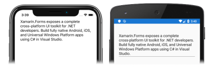 Capture d’écran d’un éditeur à redimensionnement automatique, sur iOS et Android