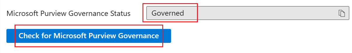 Capture d’écran montrant Azure SQL est régi par Microsoft Purview.