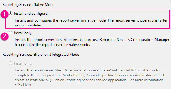 Configuration du mode natif de SSRS