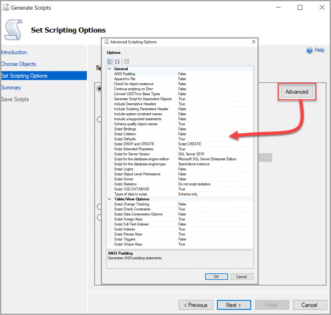 Options avancées