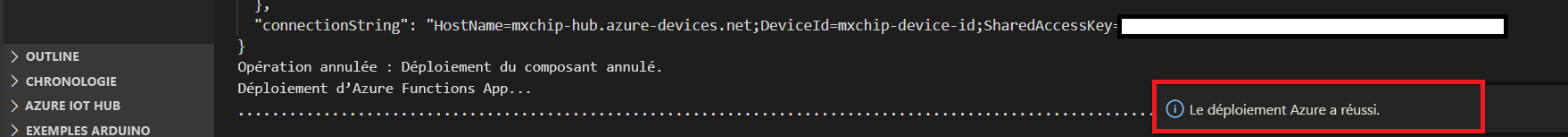 An illustration is showing the confirmation of Azure function deployment.