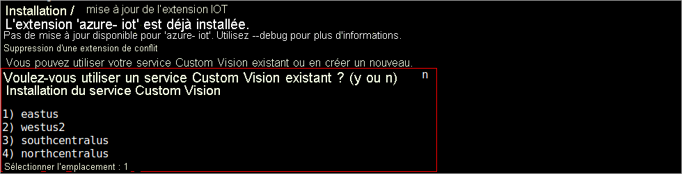 The illustration shows how to create custom vision service.