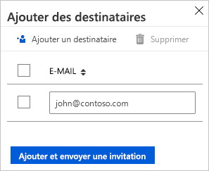 Ajoutez le contrôle destinataires dans le portail Azure pour envoyer des notifications par e-mail.