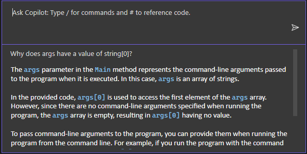 Capture d’écran de la question à laquelle Copilot a répondu.