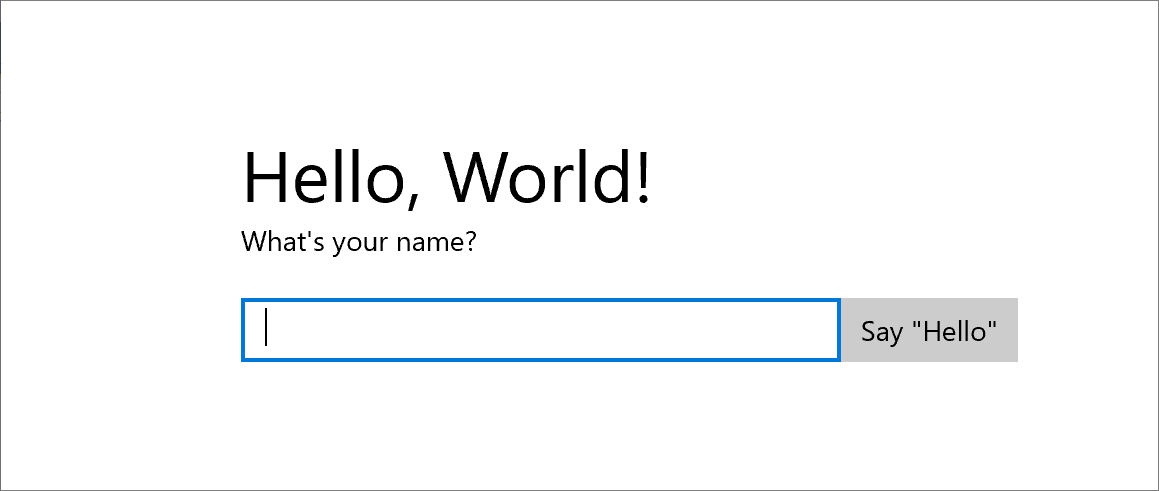 écran de l’application UWP, avec des commandes