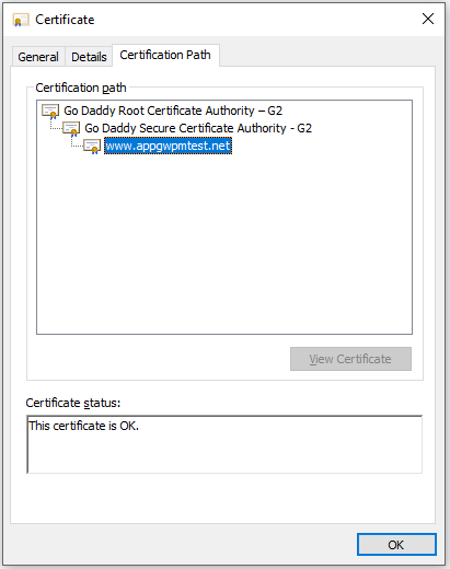 Détails du certificat