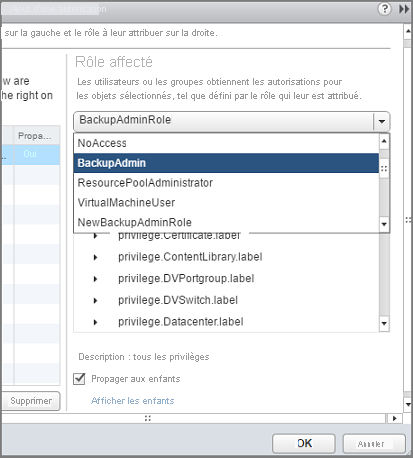 Capture d’écran montrant comment affecter un utilisateur au rôle.