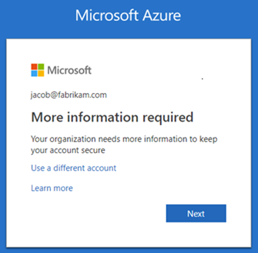 Capture d’écran du message « Plus d’informations requises ».