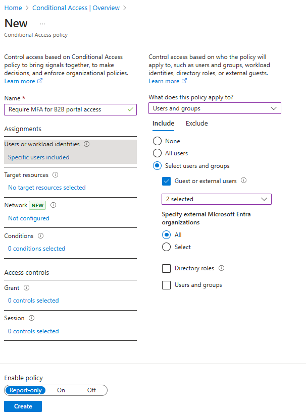 Capture d’écran montrant la sélection de tous les utilisateurs invités.
