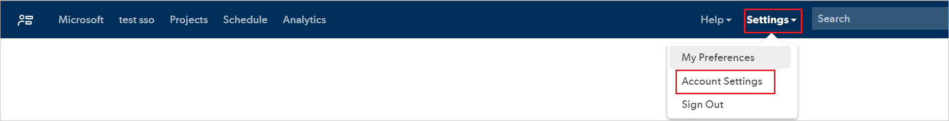 Capture d’écran de l’icône Settings.