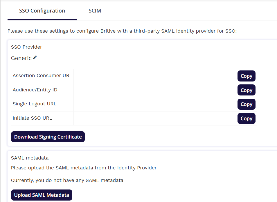 Page de configuration