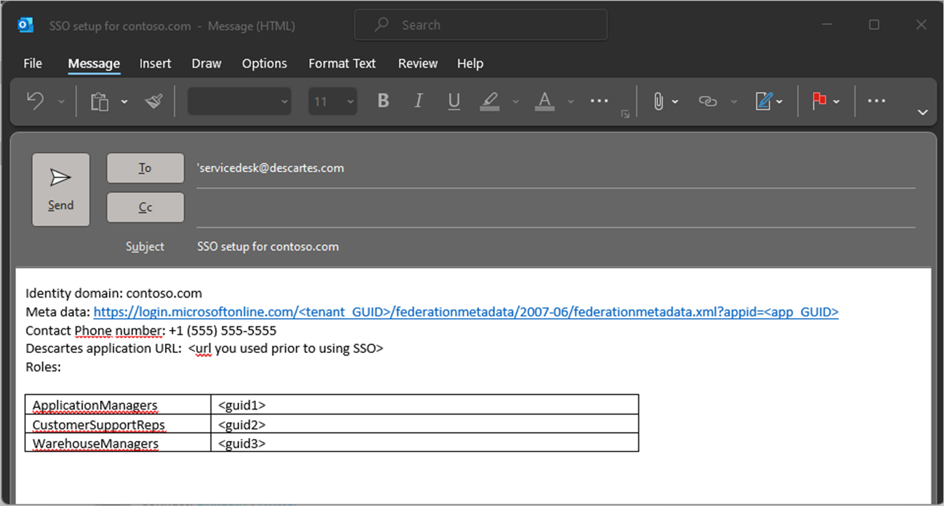 Capture d’écran montrant l’exemple de la requête.