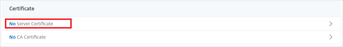 Configuration de Citrix ADC - Volet Certificat de serveur
