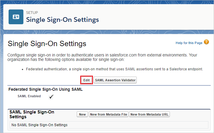 Configurer la modification de Sign-On unique