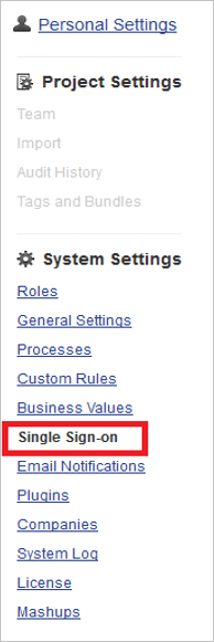 sélectionner Authentification unique