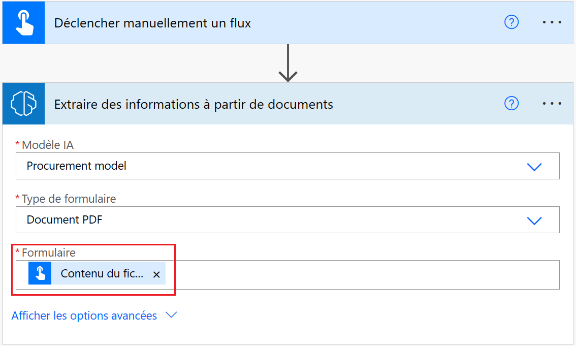 Capture d’écran de «&nbsp;Contenu du fichier&nbsp;» dans le champ «&nbsp;Formulaire&nbsp;»
