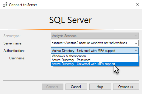 Se connecter dans SSMS