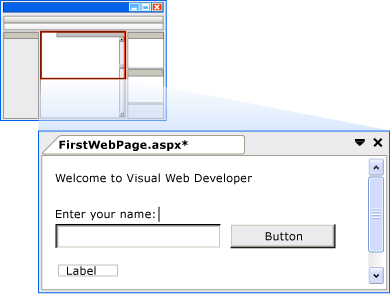 Trois contrôles en mode Création Trois contrôles en mode Création