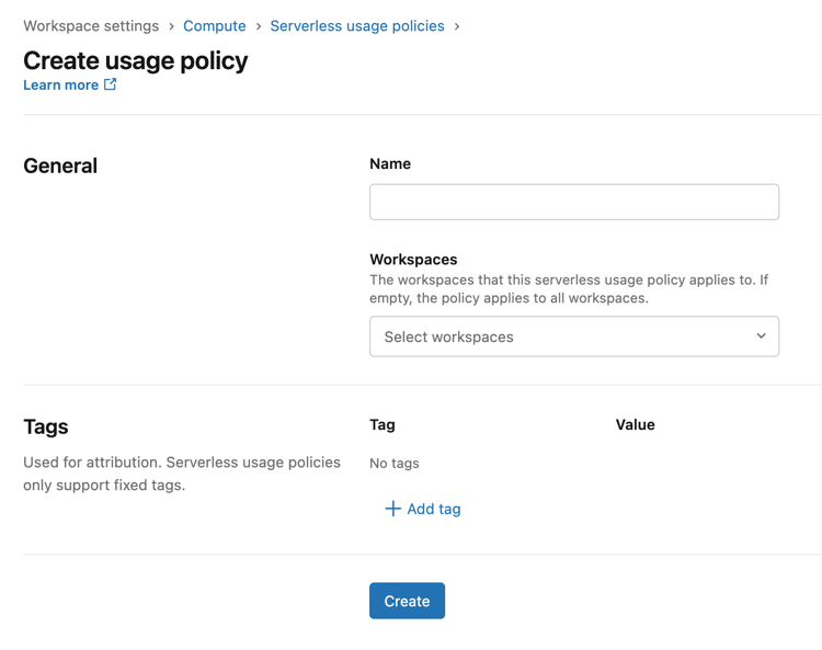 Créer une interface utilisateur de stratégie d’utilisation serverless