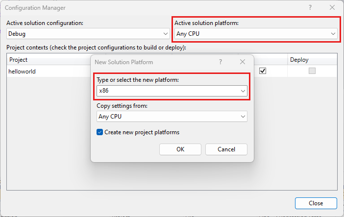 Configuration Manager dialog box