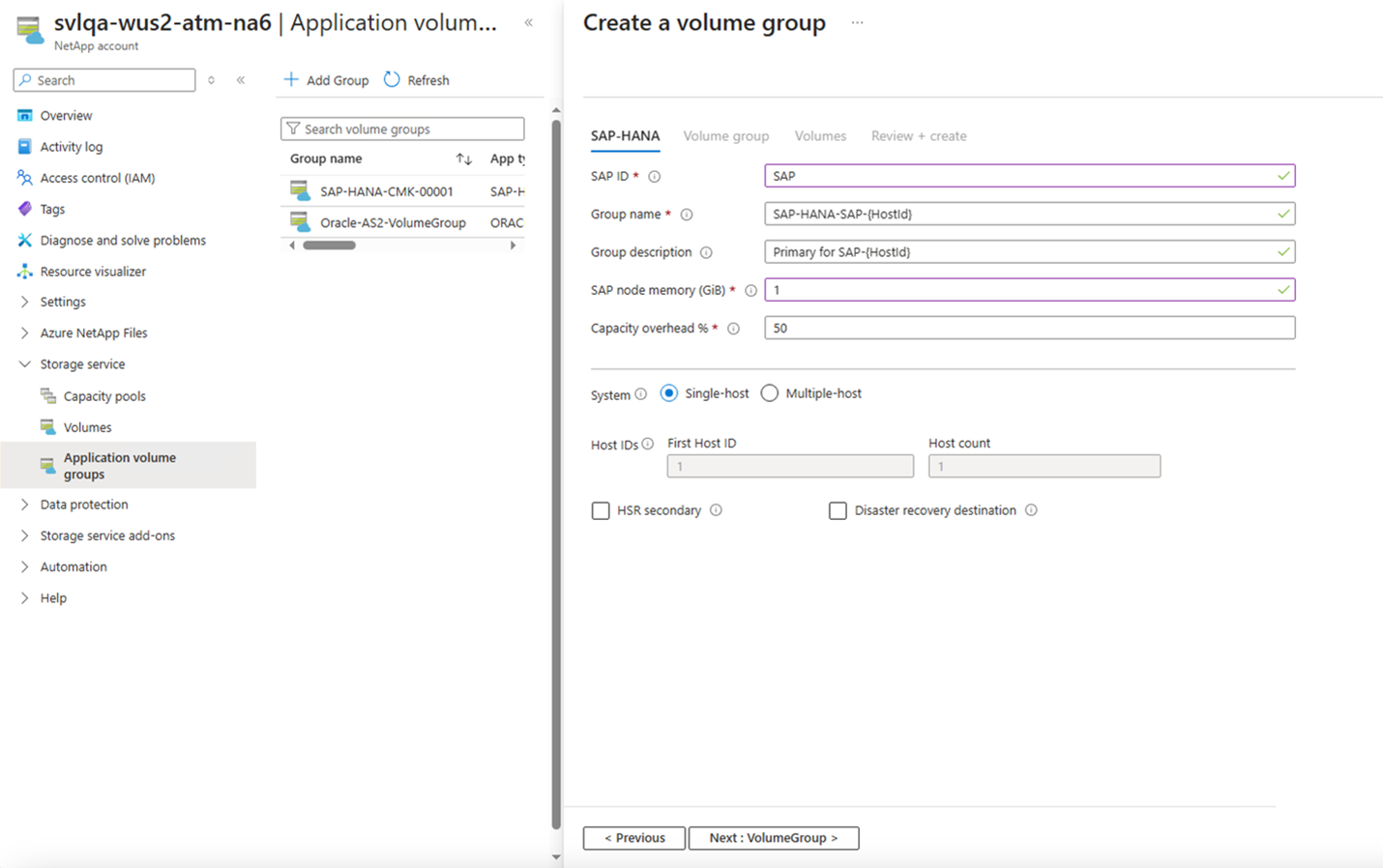 Capture d’écran montrant l’étiquette SAP HANA.