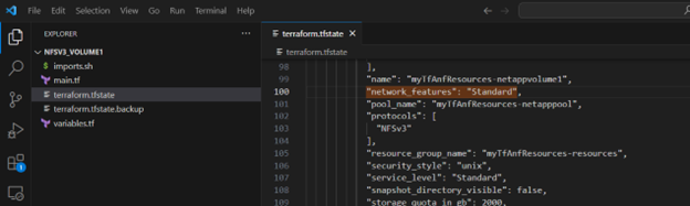 Capture d’écran du module Terraform mis à jour.