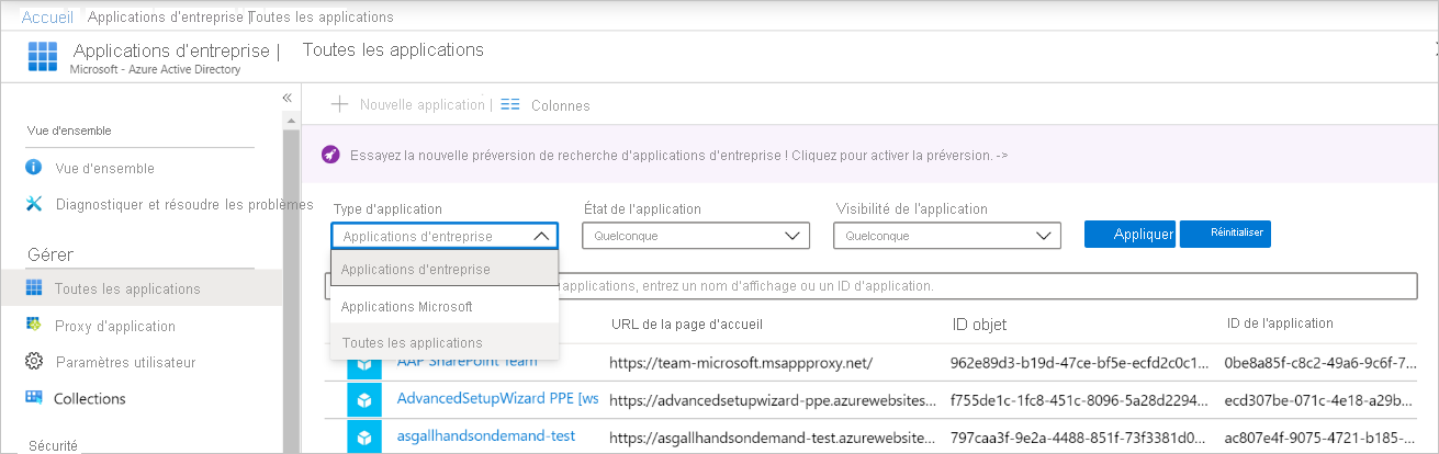 Screenshot showing how to select All Applications.