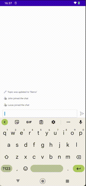 L’animation&nbsp;GIF montre l’expérience de conversation sur Android.