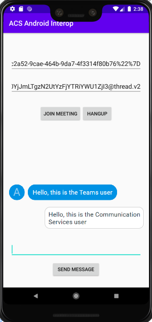 Capture d’écran de l’application Android complétée.