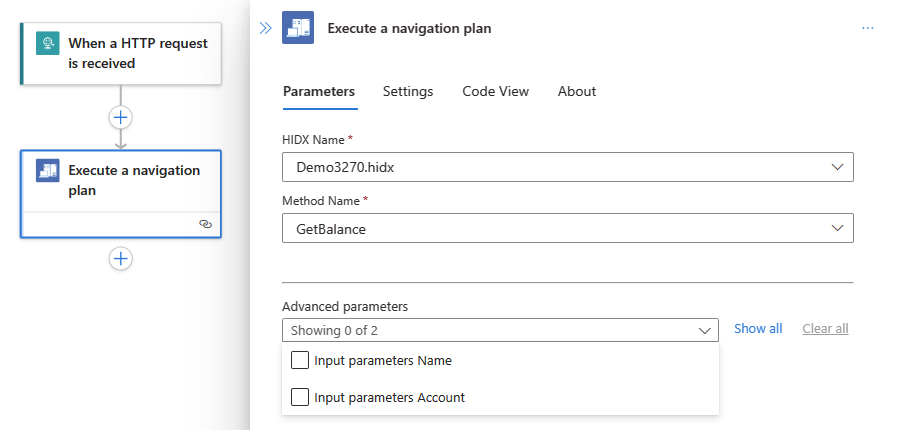 Screenshot shows Standard workflow designer, 3270 action, and more parameters.