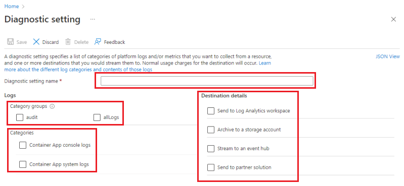 Screenshot Diagnostics settings dialog.