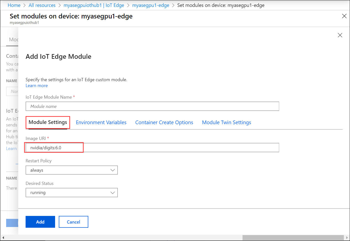 Configurer le module pour utiliser le GPU&nbsp;10