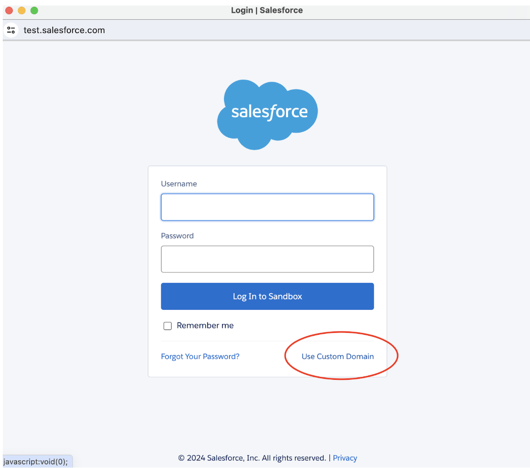 Bouton Utiliser un domaine personnalisé