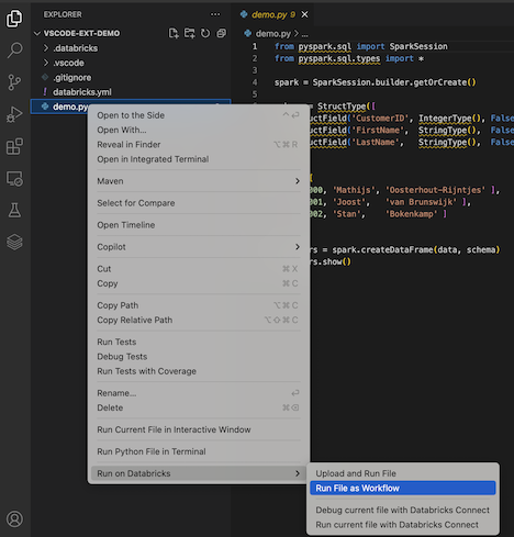 Exécuter un fichier en tant que flux de travail à partir du menu contextuel